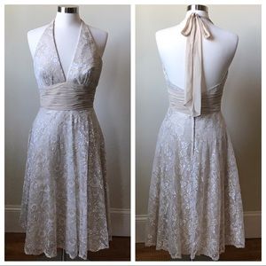 Lace Halter Midi Dress